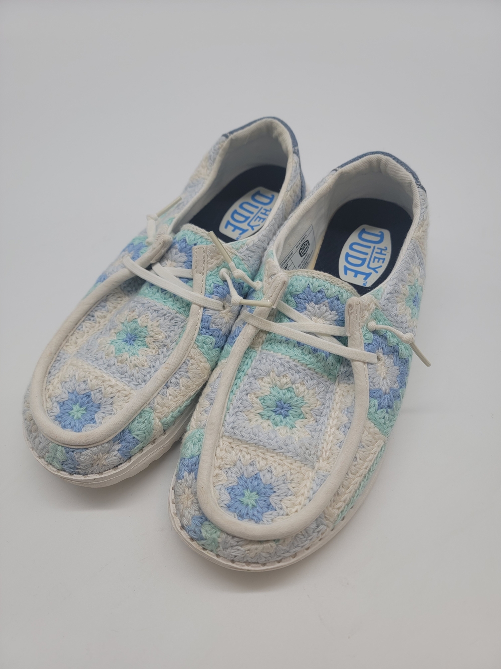 Hey Dude Wendy Cottage Crochet Patchwork Moccasin Sneakers